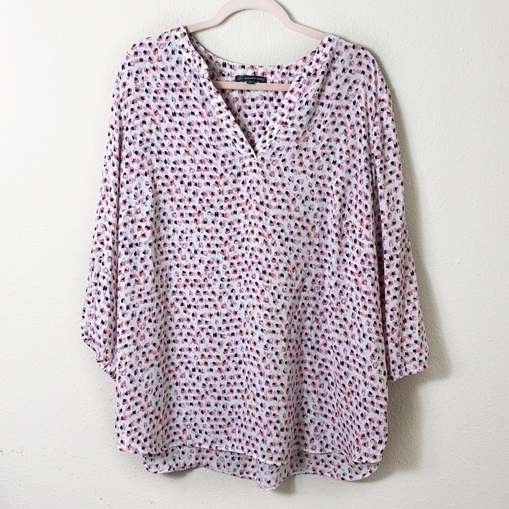 Adrianna Papell Vneck‎ Top Tunic Colorful Fun size 2X